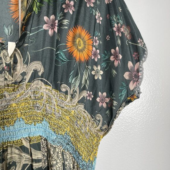 JOHNNY WAS Baize Dress Size XS Multicolor NEW 100% Silk Colorful Bohemian Slip - Picture 4 of 11